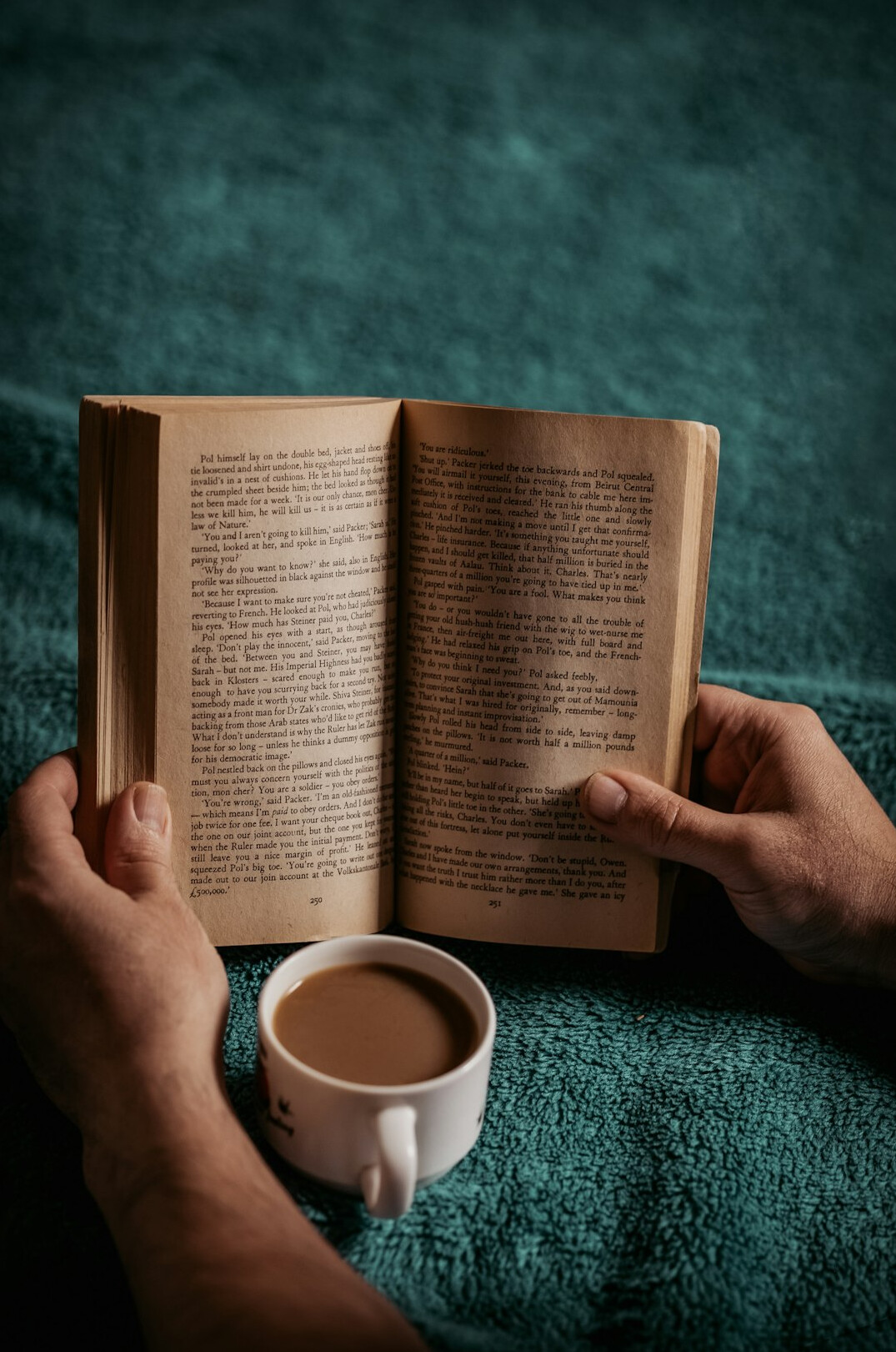 person reading book thoughtfully