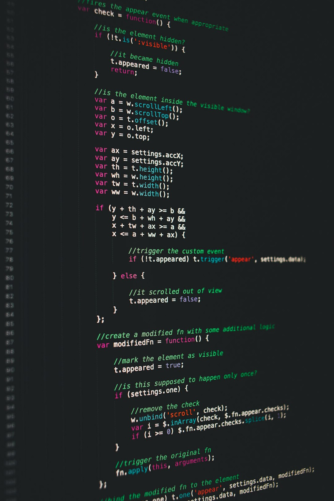 algorithm code on screen