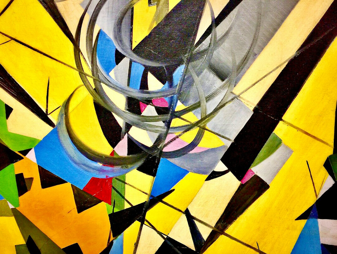 Fragmented mirror reflection abstract composition